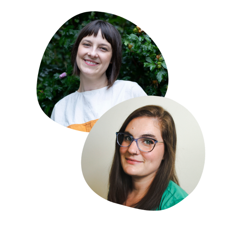 Alyssa Nutile and Erica Stearns, the founders of Caffeinated Caregivers.